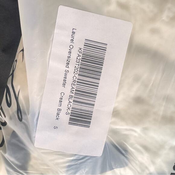 For Love & Lemons Laurel Sweater Cream with Black Ribbon | Size Small | BNWT - Picture 8 of 9